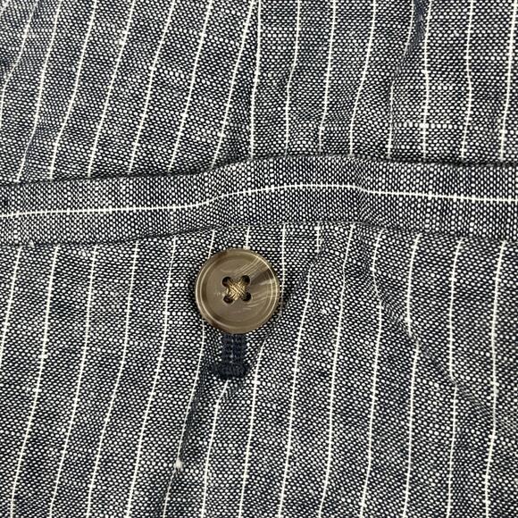 Banana Republic‎ Shorts Womens 2 Gray Pinstripes Chino Linen Mid Rise - Picture 3 of 11
